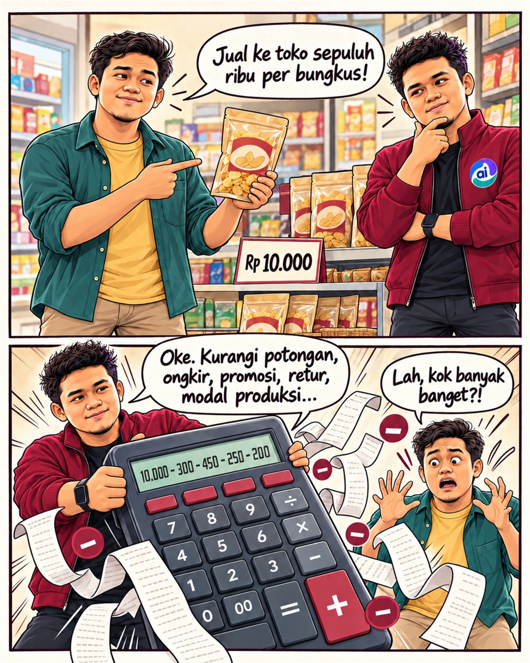 Komik Kemendag Dampingi Ribuan UMKM. Panduan Persiapan Produk Sebelum Masuk Ritel Modern, slide 3 dari 5