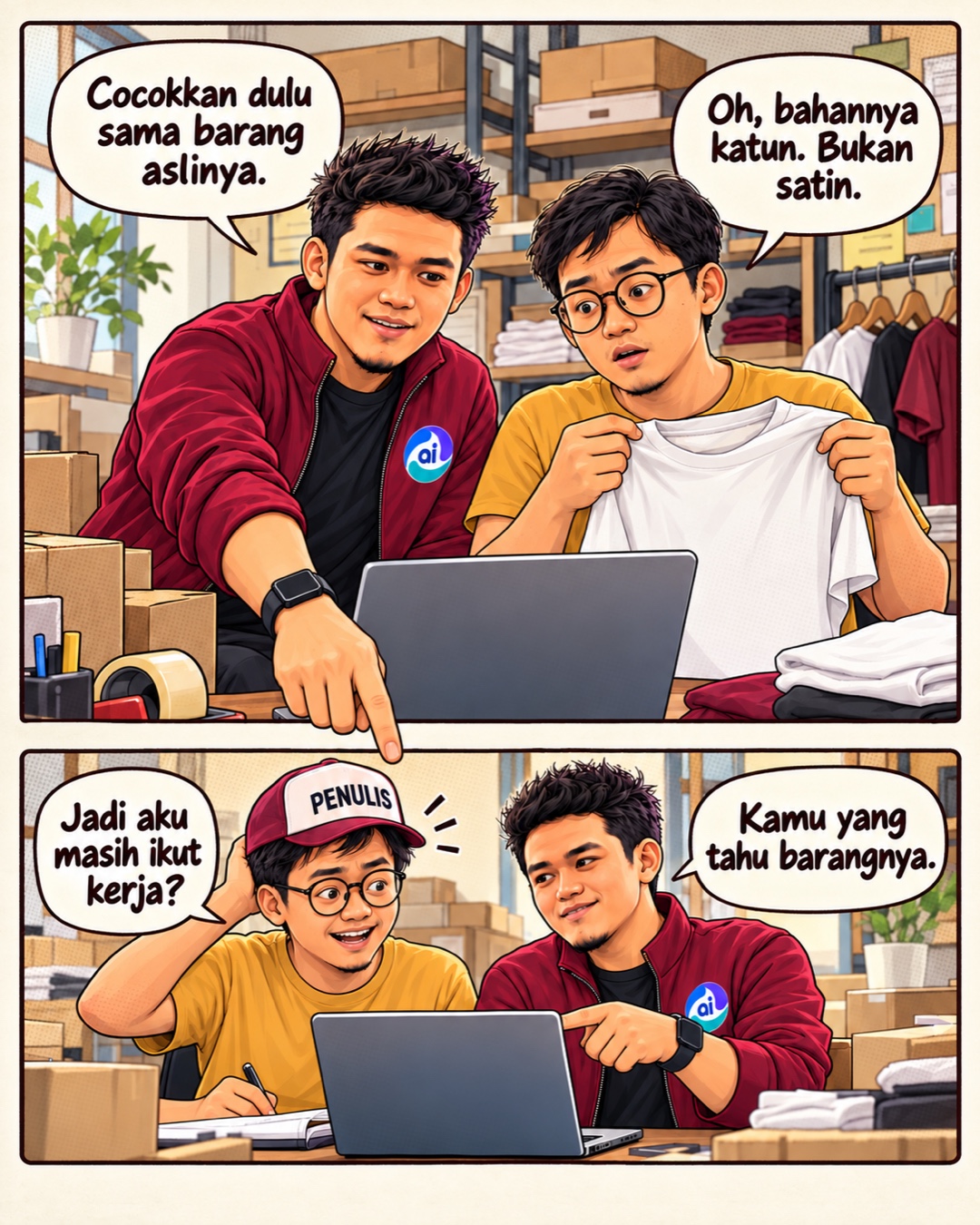 Komik Howitt soal AI dan Pekerjaan: Cara Tim Usaha Kecil Menguji Dampaknya, slide 4 dari 5